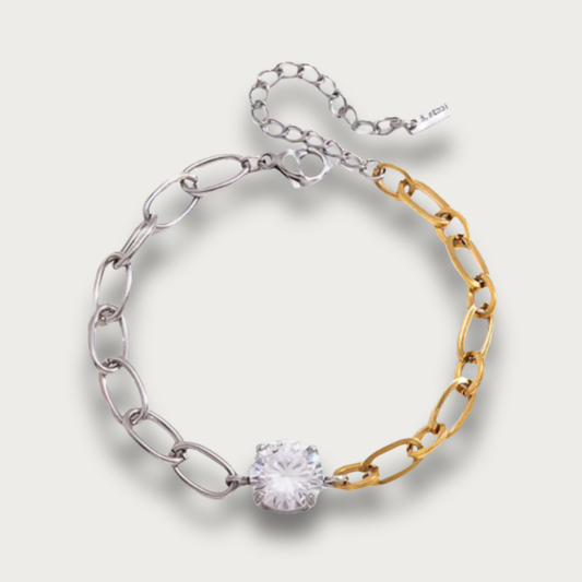 Two Tone Circle Zirconia Bracelet