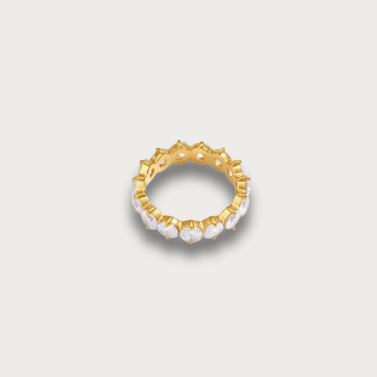 Gold Zirconias Band Ring