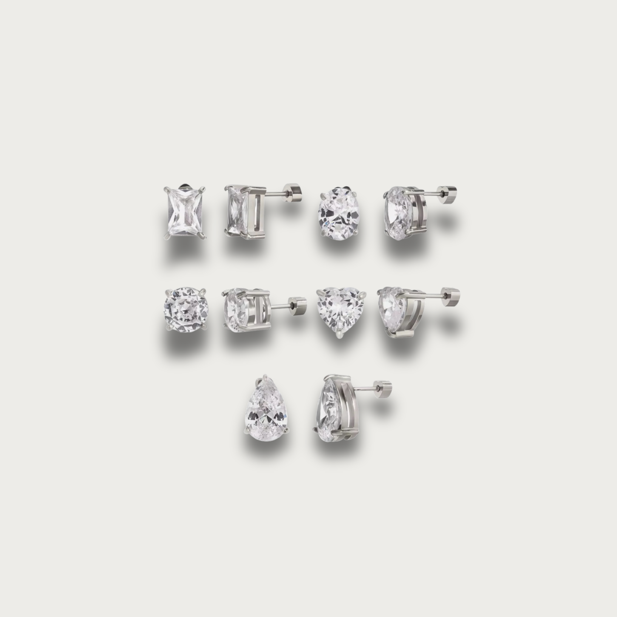 Pendientes de botón de plata