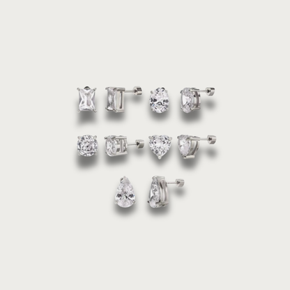 Pendientes de botón de plata