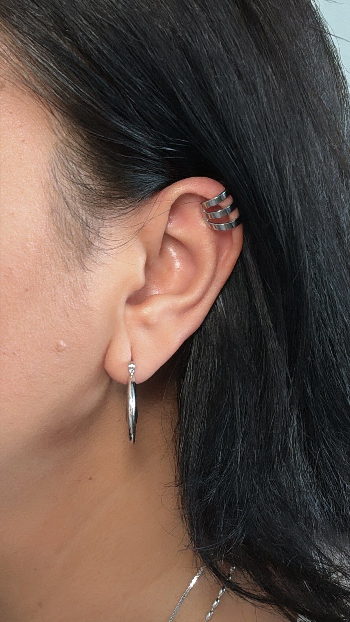 Silver Layers Earcuff Set