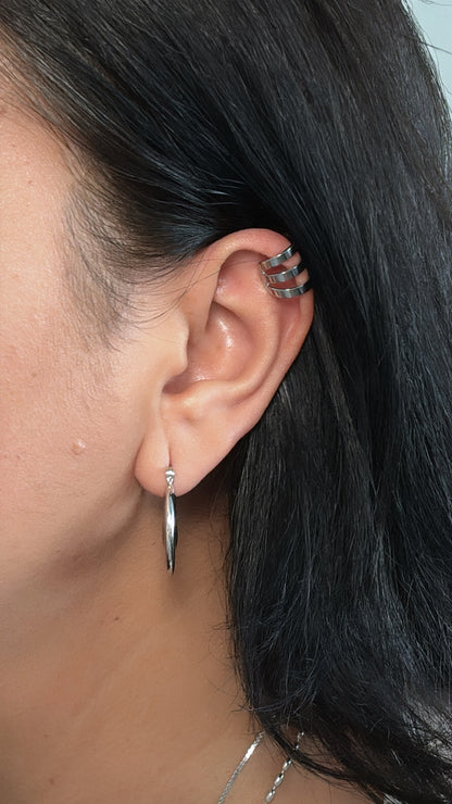 Silver Layers Earcuff Set