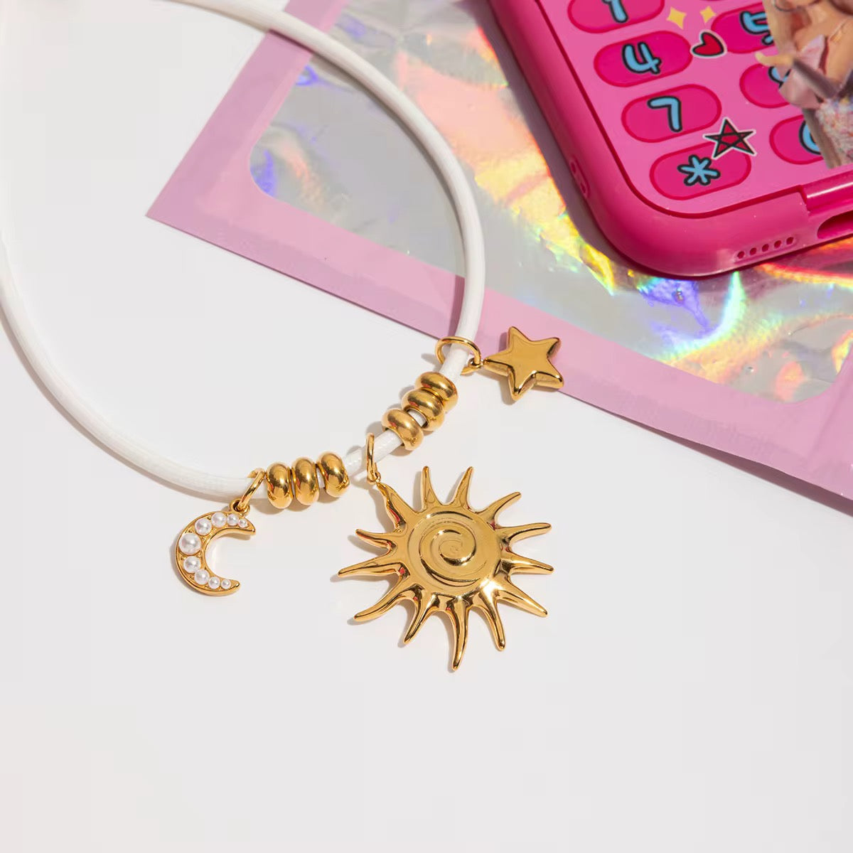 Endless Summer Pendants White Thread Chain Necklace