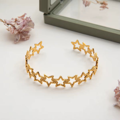 Textured Stars Cuff Bracelet