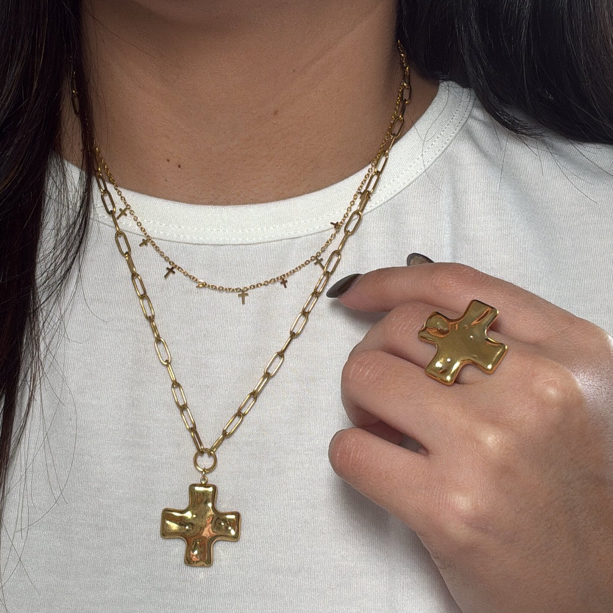 Multi Cross Pendants Necklace