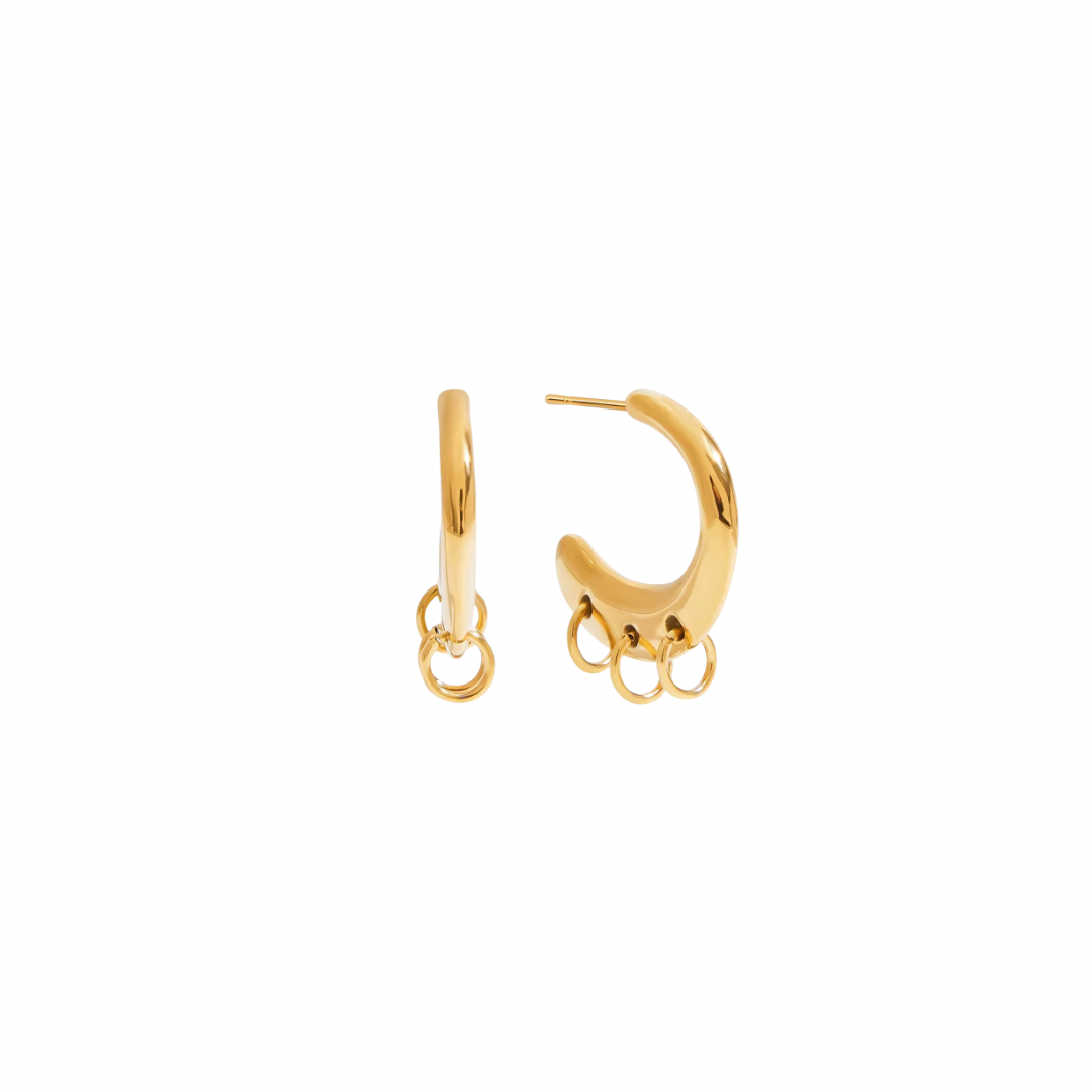 3 Hoops Hoop Stud Earrings