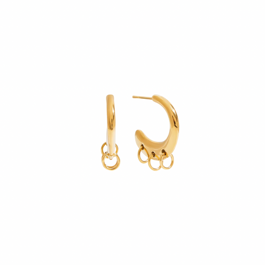 3 Hoops Hoop Stud Earrings