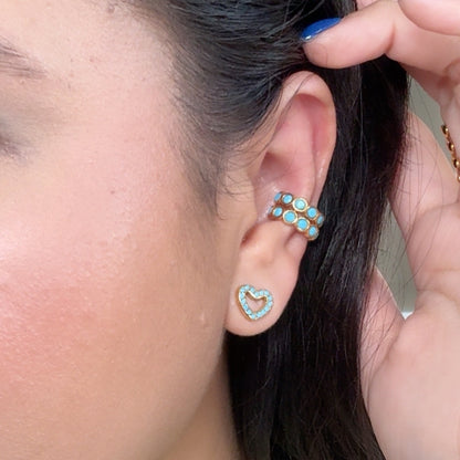 Turquoise Heart Earrings Set