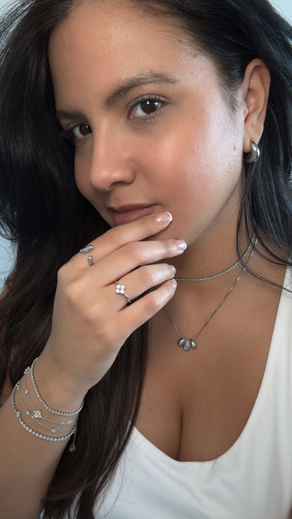 Silver Drop Small Studs Earrings