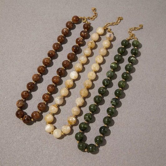 Brown Resin Balls Trendy Necklace