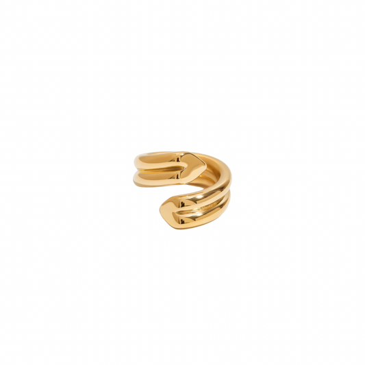 Two Hearts Chunky Open Ring