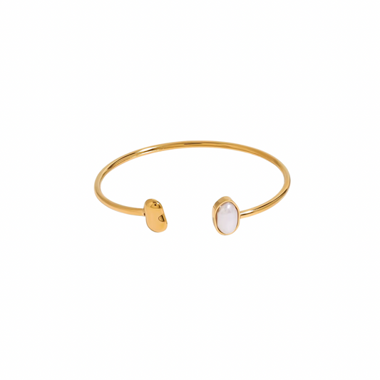 Baroque Pearl Flexible Cuff Bracelet