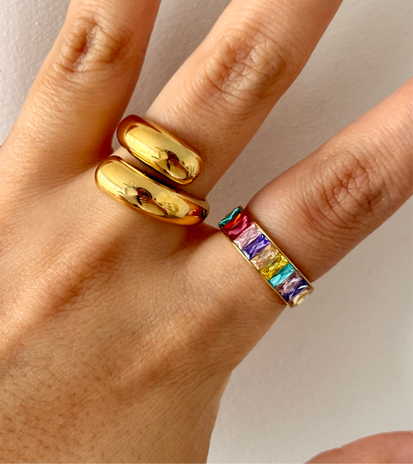Colorful Zirconias Band Ring