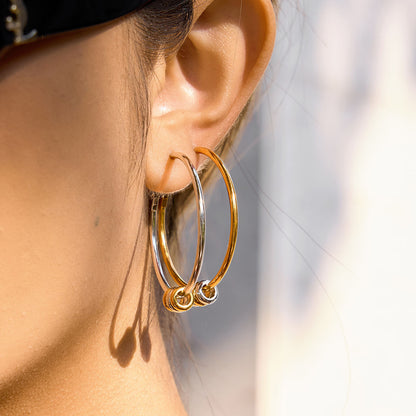 Two Tone Hoops Earrings
