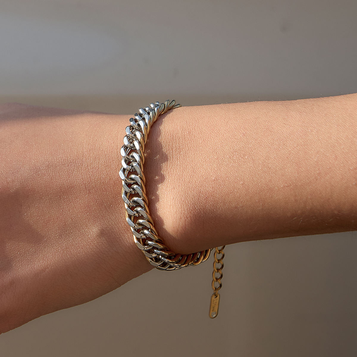 Two Tone Cuban Chain Bracelet