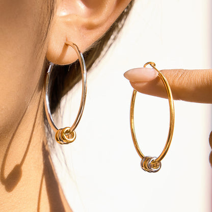 Two Tone Hoops Earrings