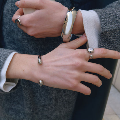 Silver Irregular Cuff Bracelet