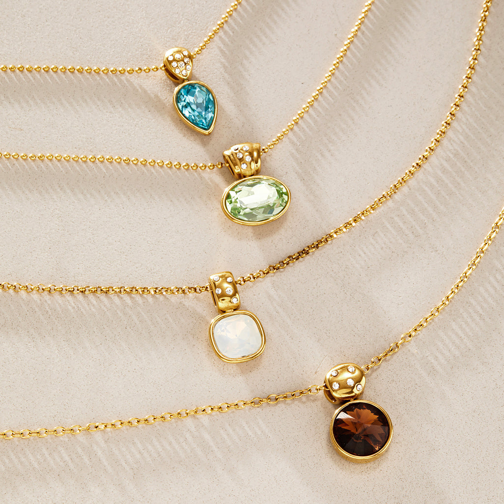 Colorful Zirconia Pendant Necklace Variety