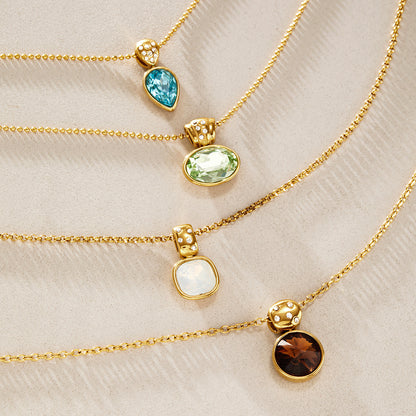 Colorful Zirconia Pendant Necklace Variety