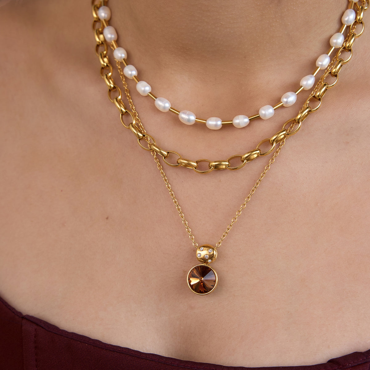 Colorful Zirconia Pendant Necklace Variety