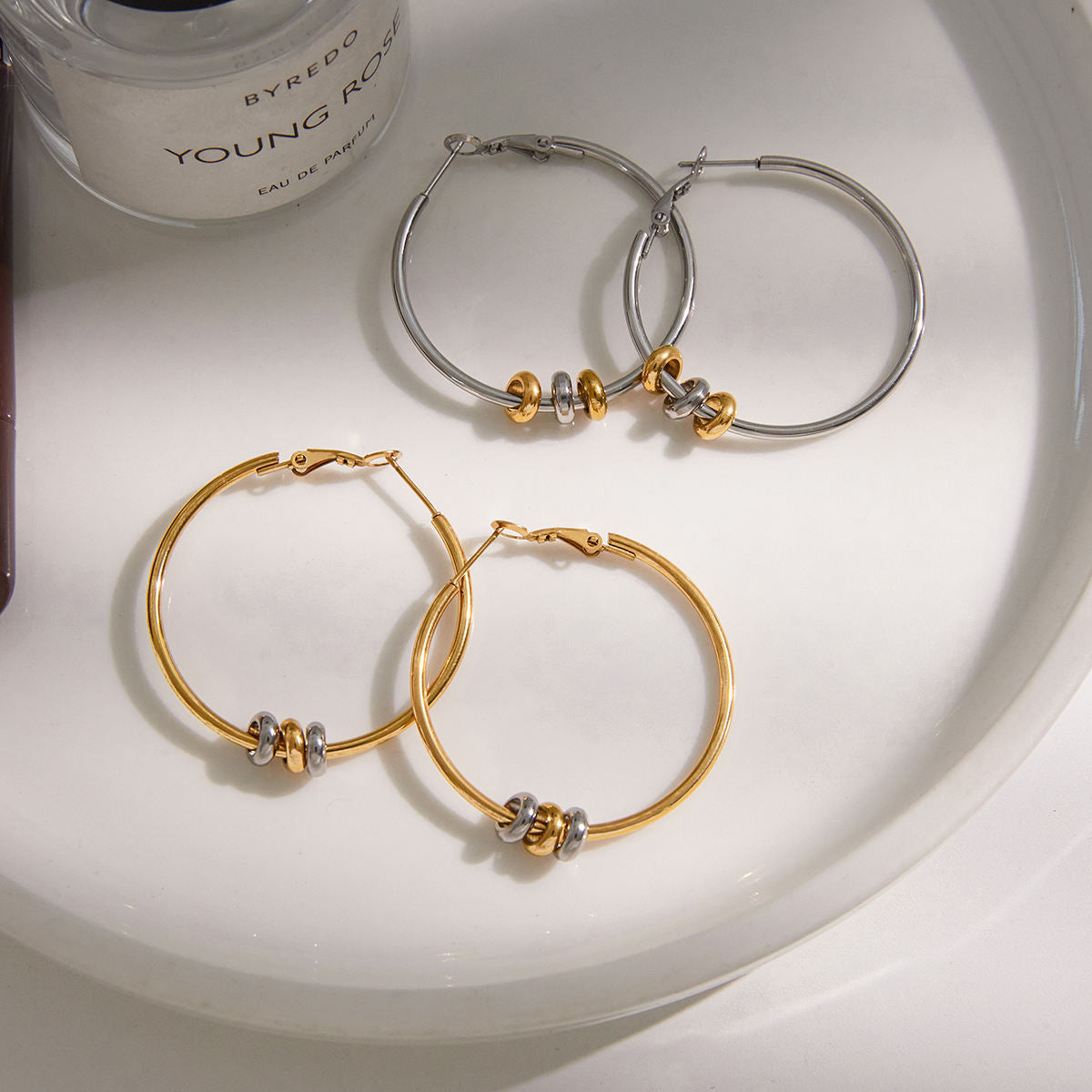 Two Tone Hoops Earrings