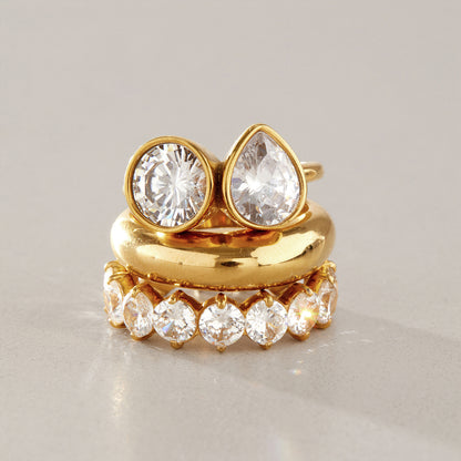 Trendy Zirconias & Wavy Ring Variety