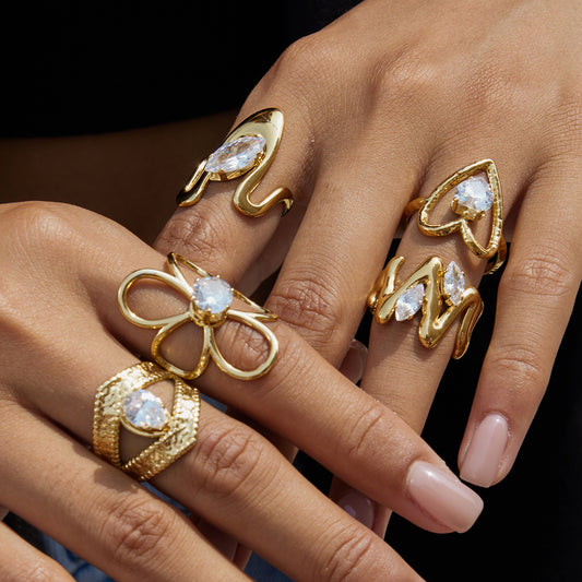 Zirconias Wavy Zig Zag Ring