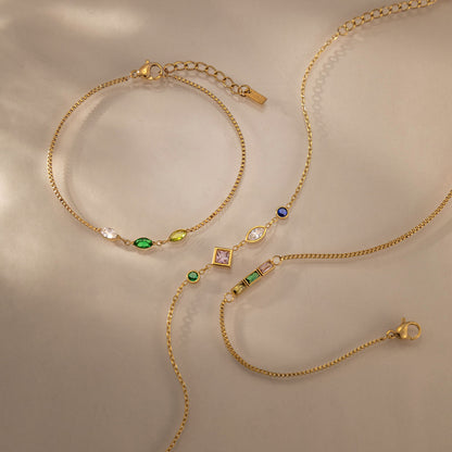 Rectangular Color Zirconias Bracelet