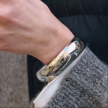 Silver Chunky Bangle Bracelet