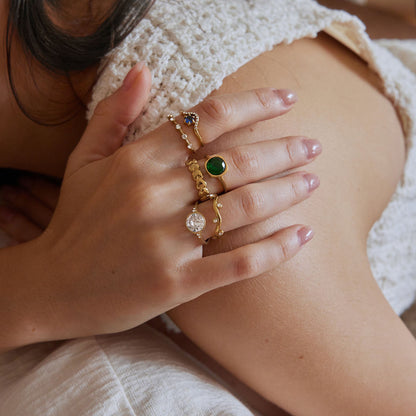 Green Zirconia Solo Ring