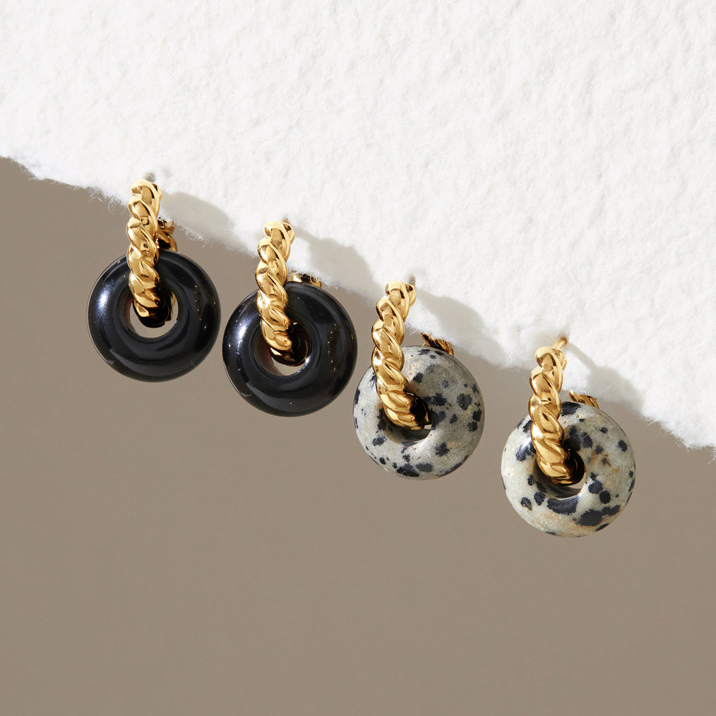 Terrazzo Style Donut Hoop Earring
