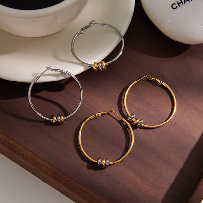 Two Tone Hoops Earrings