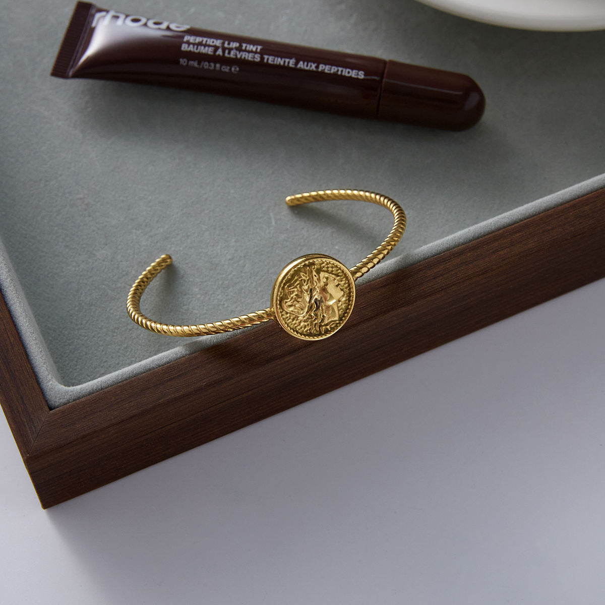 Coin Pendant Cuff Bracelet