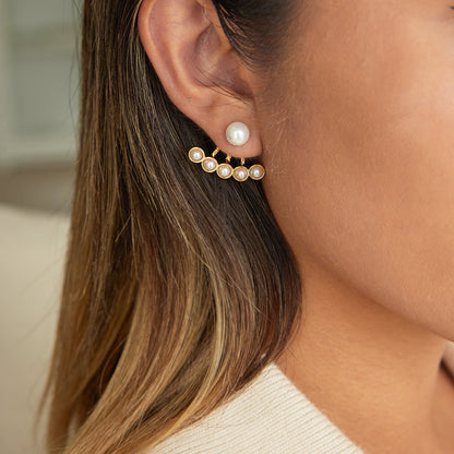 Fan Pearls Stud Earrings