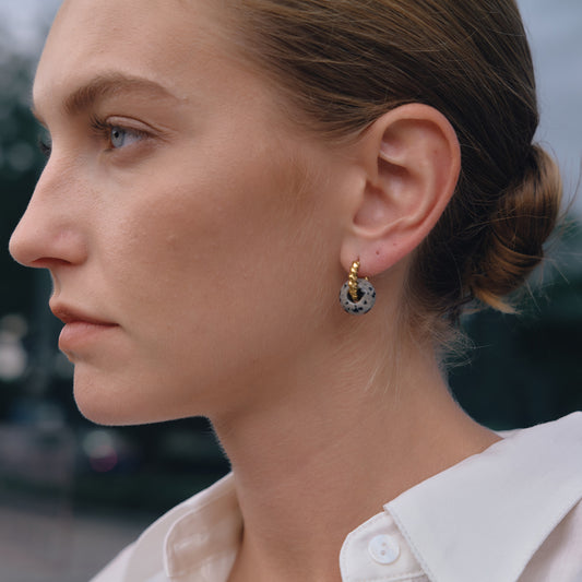 Terrazzo Style Donut Hoop Earring