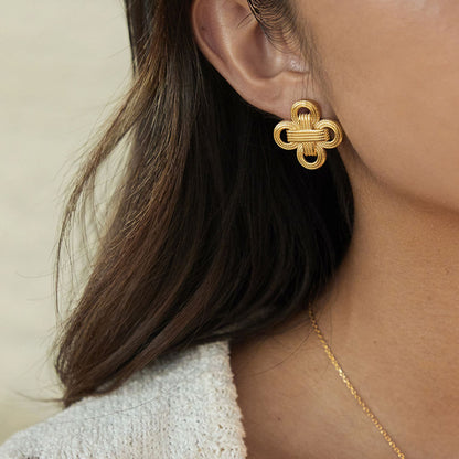 Knot Cross Stud Earrings