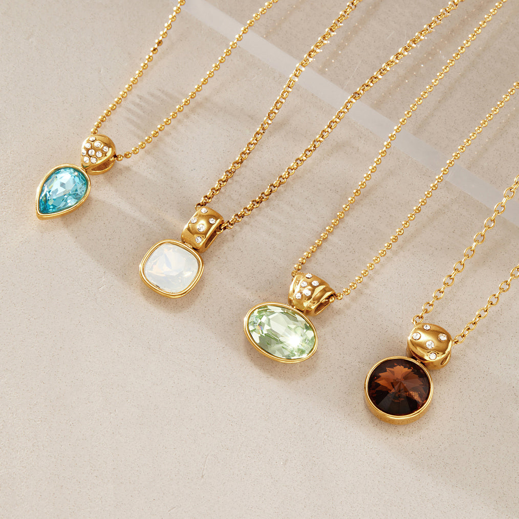 Colorful Zirconia Pendant Necklace Variety