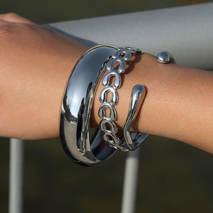 Silver Irregular Cuff Bracelet