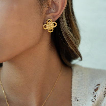 Knot Cross Stud Earrings