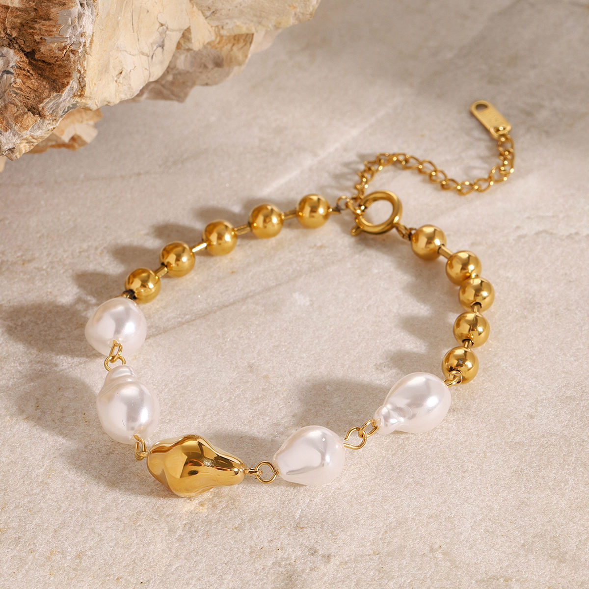 Irregular Pearls & Balls Bracelet