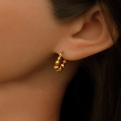 Small Balls Hoop Earrings