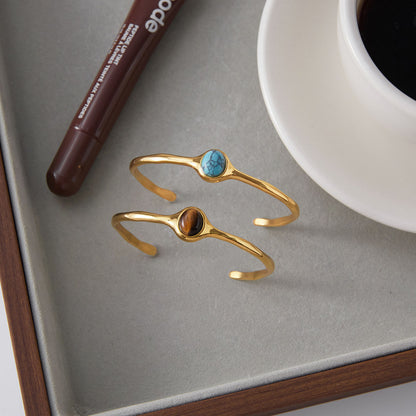 Brown Stone Cuff Bracelet