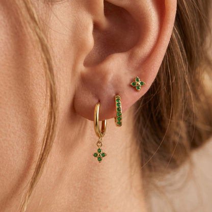 Green Zirconias Earrings Set