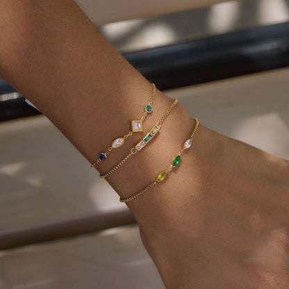 Rectangular Color Zirconias Bracelet