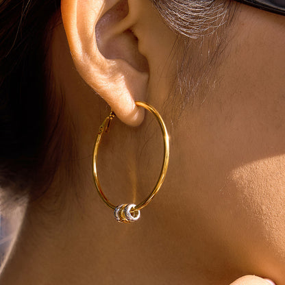 Two Tone Hoops Earrings