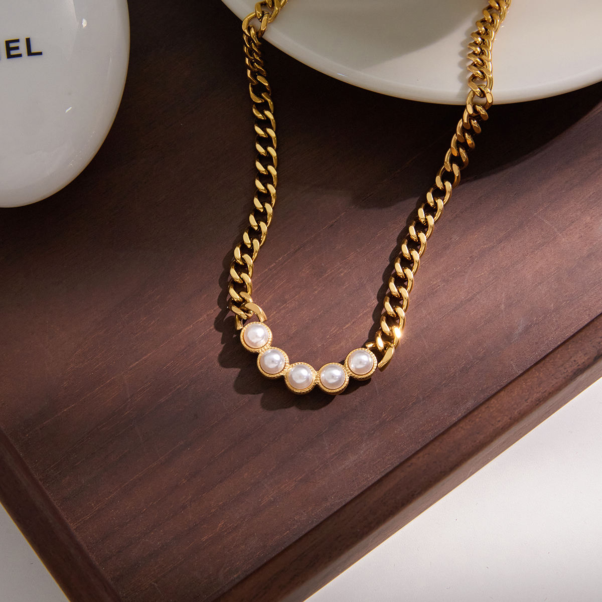 Pearls Cuban Chain Necklace