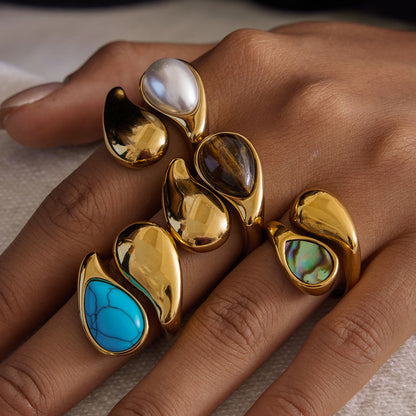 Brown Stone Open Ring