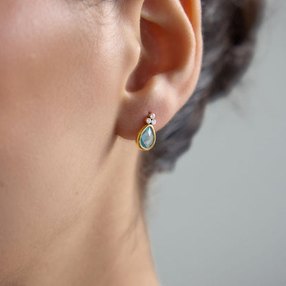 Colorful Zirconia Stud Earrings Variety