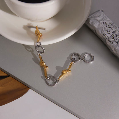 Two Tone Knot Chain Bracelet
