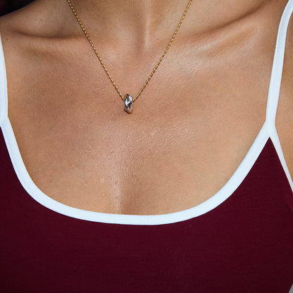 Two Tone Knot Pendant Necklace